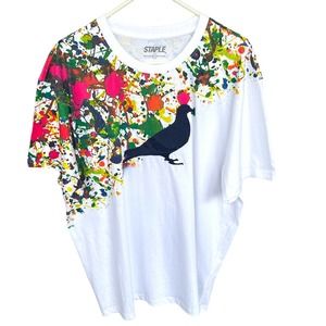 Staple Shirt Adult 2X XXL White Pigeon Paint Splatter Streetwear Short Sleeve
